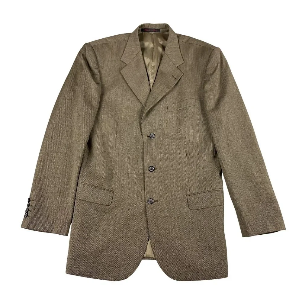 Giorgio Cosani Super 110 Wool w/ Cashmere Blend Brown Blazer Sz 42L (READ)